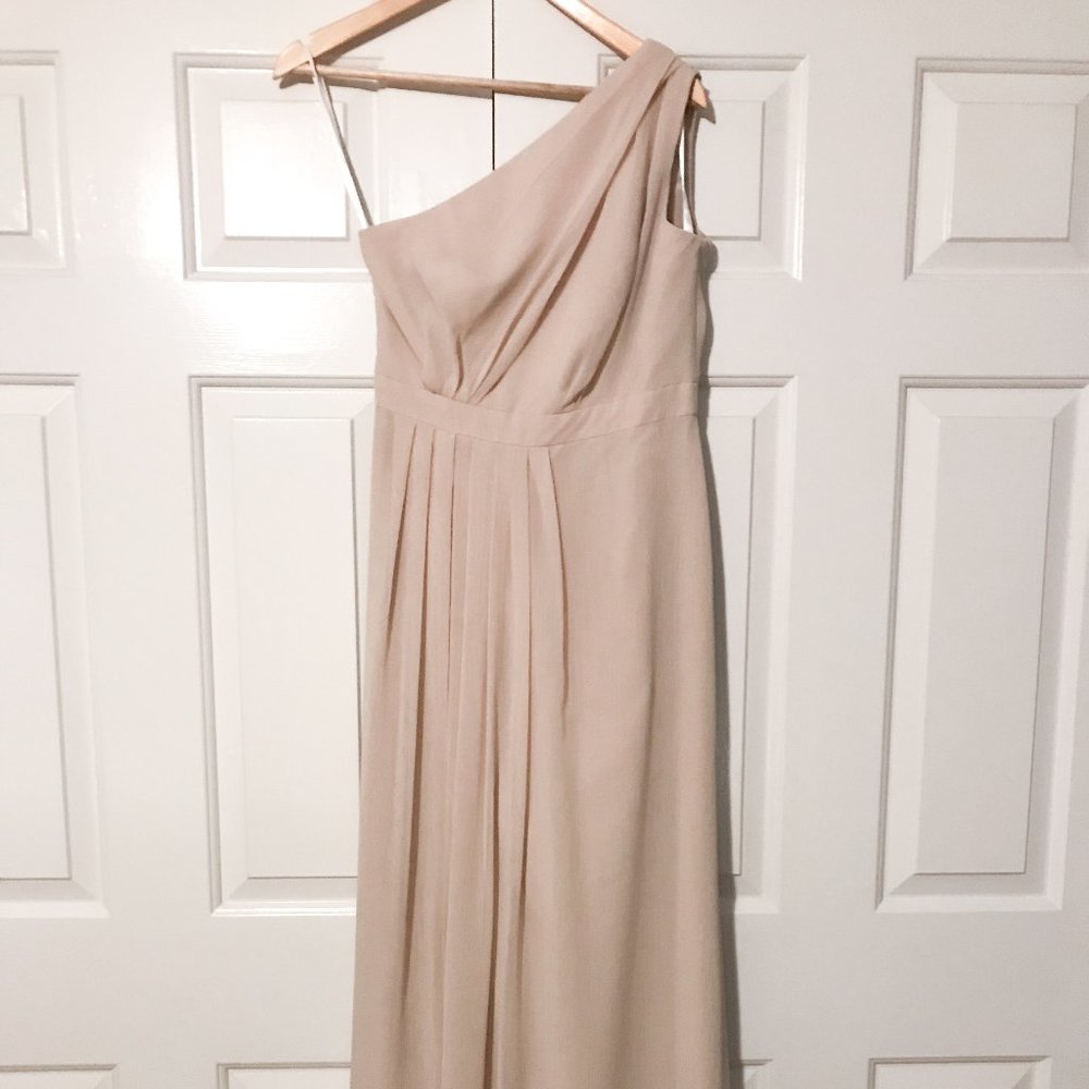 David's Bridal Long One-Shoulder Dress